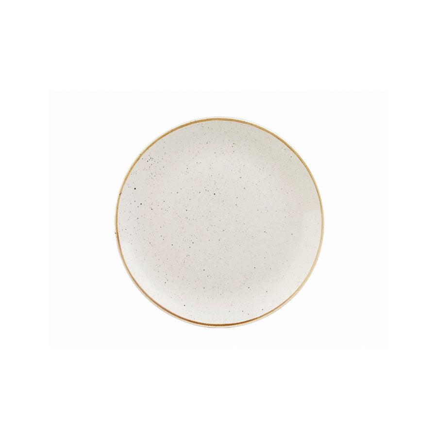 Churchill Stonecast Vitrified Porcelain Barley White Round Coupe Plate 16.5cm Pack of 12