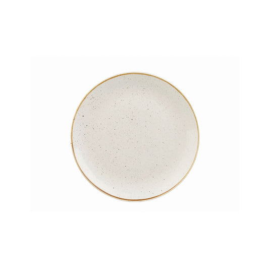 Churchill Stonecast Vitrified Porcelain Barley White Round Coupe Plate 16.5cm Pack of 12