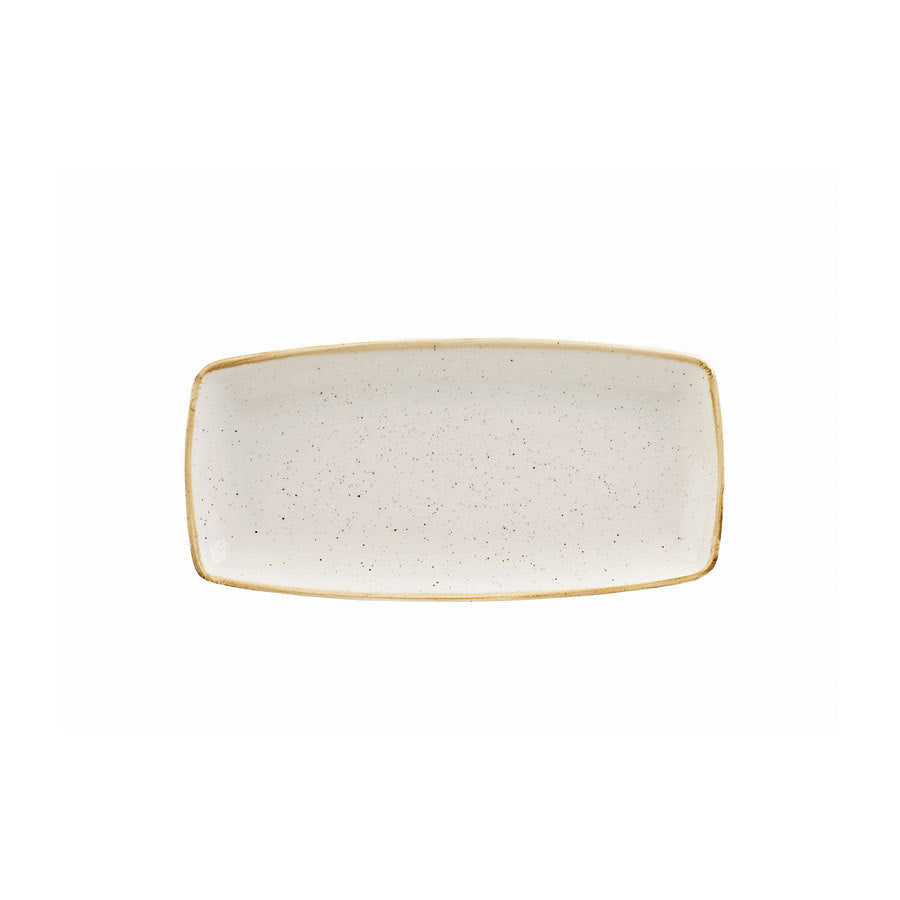 Churchill Stonecast Vitrified Porcelain Barley White Oblong Plate 29.5x14cm Pack of 12