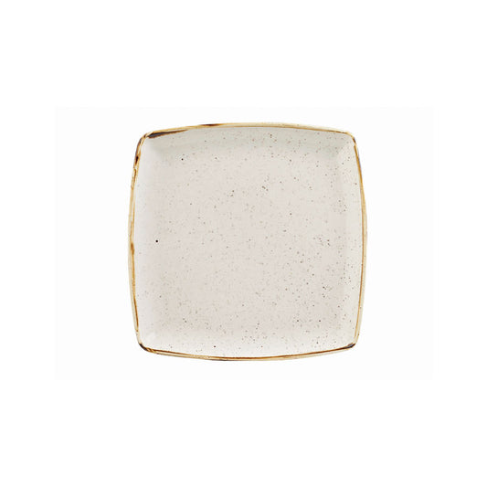 Churchill Stonecast Vitrified Porcelain Barley White Deep Square Plate 26.8cm Pack of 6