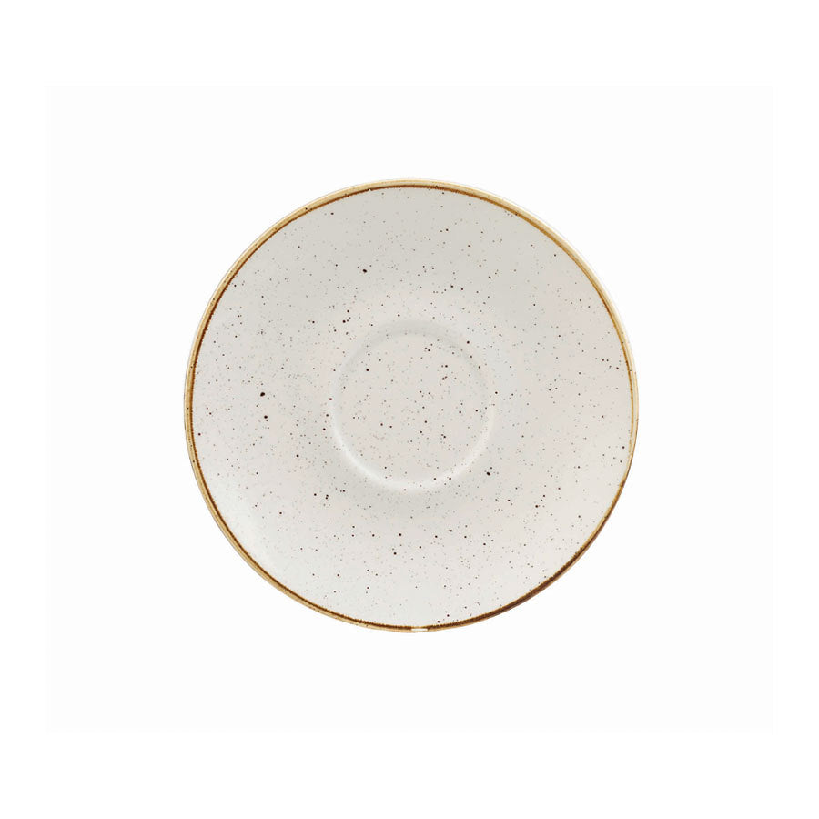 Churchill Stonecast Vitrified Porcelain Barley White Round Cappuccino Saucer 15.6cm Pack of 12