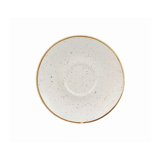 Churchill Stonecast Vitrified Porcelain Barley White Round Cappuccino Saucer 15.6cm Pack of 12