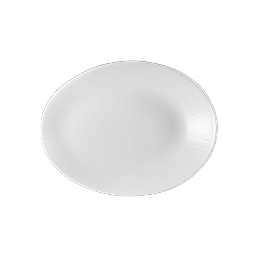 Churchill Bamboo Vitrified Porcelain White Oval Plate 25x19.4x3.2cm Pack of 12