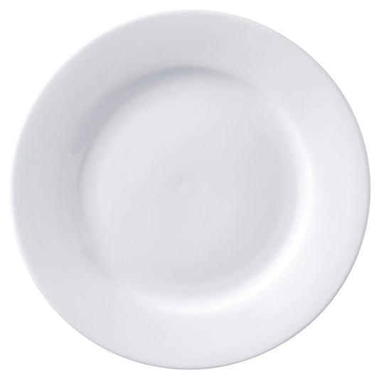 Superwhite Porcelain Round Winged Plate 23cm Pack of 6