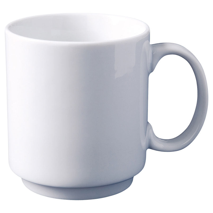 Superwhite Porcelain Stacking Mug 34cl 12oz Pack of 12