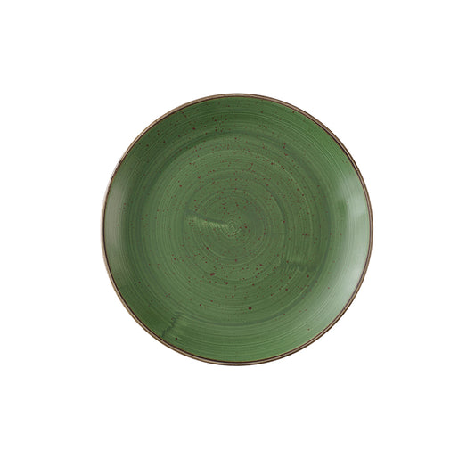 Churchill Stonecast Vitrified Porcelain Sorrel Green Round Coupe Plate 28.8cm Pack of 12