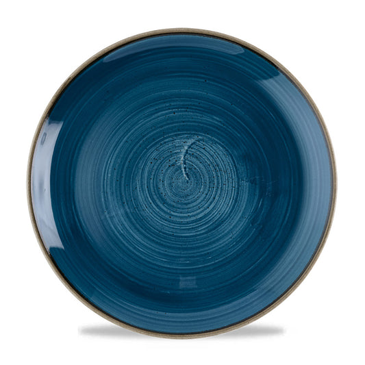 Churchill Stonecast Vitrified Porcelain Java Blue Round Coupe Plate 28.8cm Pack of 12