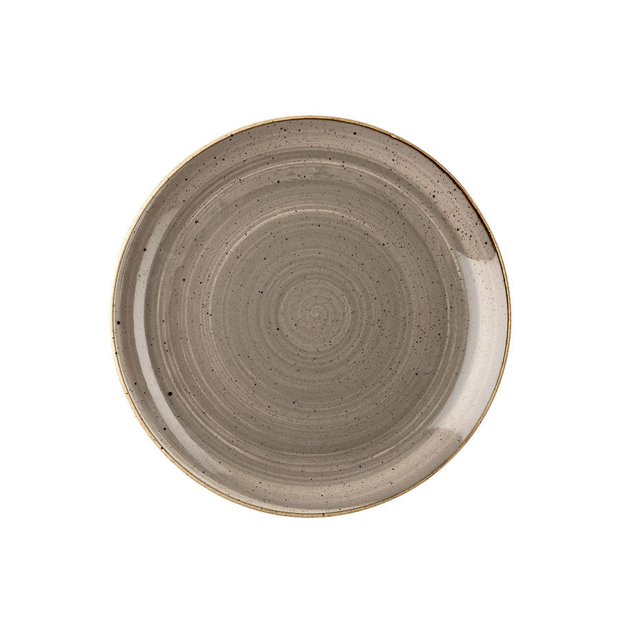 Churchill Stonecast Vitrified Porcelain Peppercorn Grey Round Coupe Plate 28.8cm Pack of 12