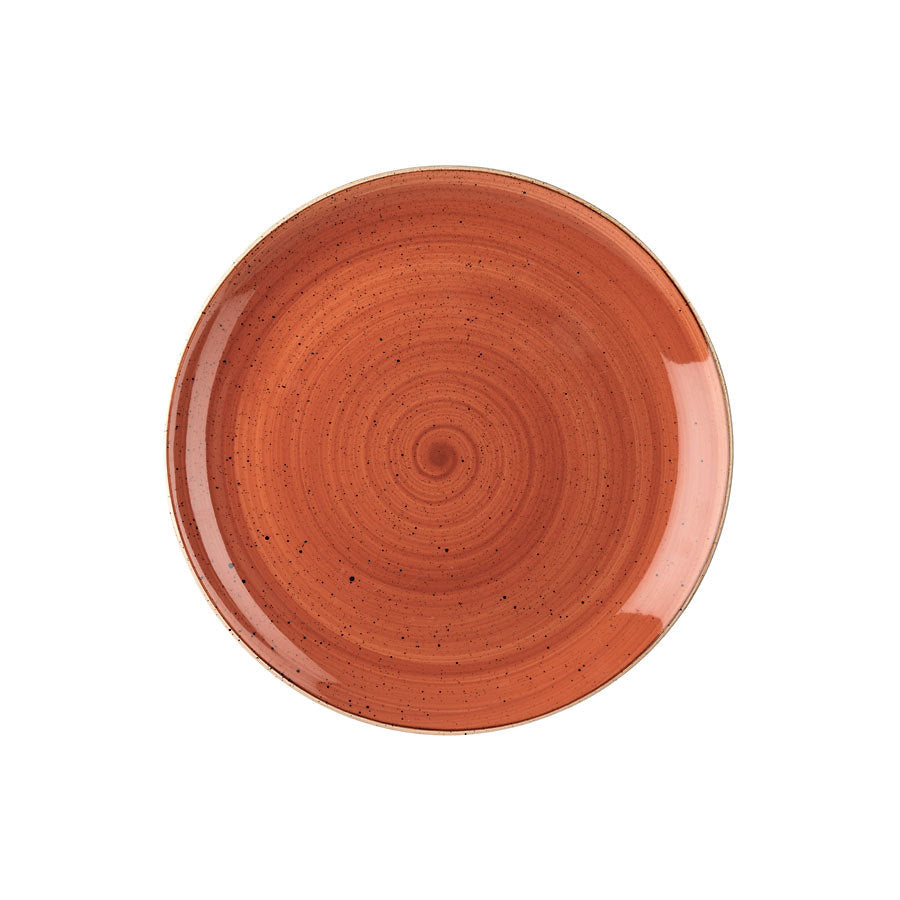 Churchill Stonecast Vitrified Porcelain Spiced Orange Round Coupe Plate 28.8cm Pack of 12