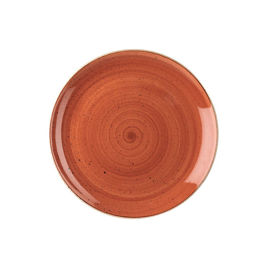 Churchill Stonecast Vitrified Porcelain Spiced Orange Round Coupe Plate 28.8cm Pack of 12