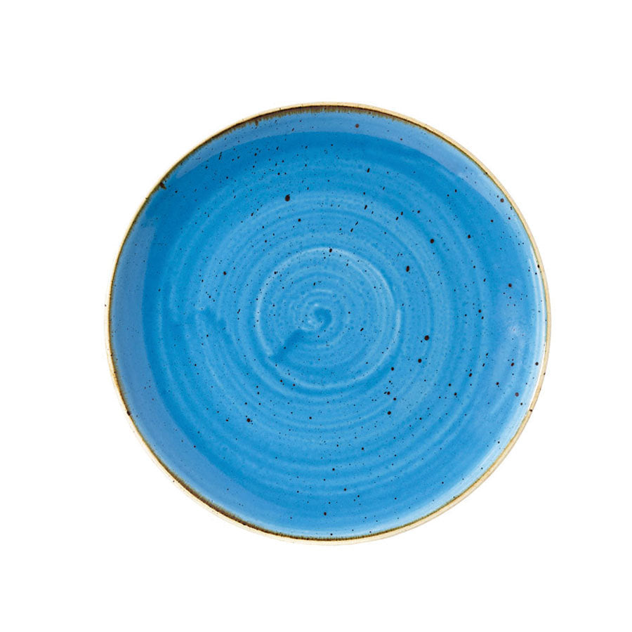 Churchill Stonecast Vitrified Porcelain Cornflower Blue Round Coupe Plate 26cm Pack of 12