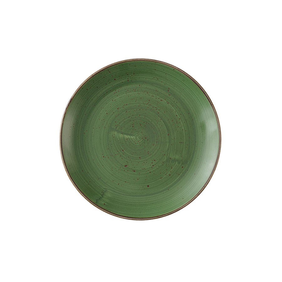 Churchill Stonecast Vitrified Porcelain Sorrel Green Round Coupe Plate 26cm Pack of 12