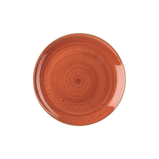 Churchill Stonecast Vitrified Porcelain Spiced Orange Round Coupe Plate 26cm Pack of 12