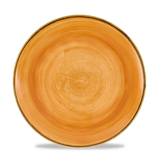 Churchill Stonecast Vitrified Porcelain Tangerine Round Coupe Plate 26cm Pack of 12