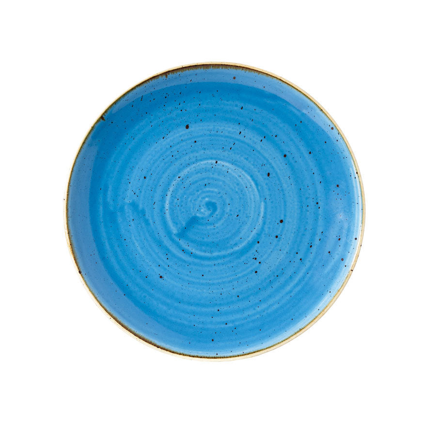 Churchill Stonecast Vitrified Porcelain Cornflower Blue Round Coupe Plate 21.7cm Pack of 12