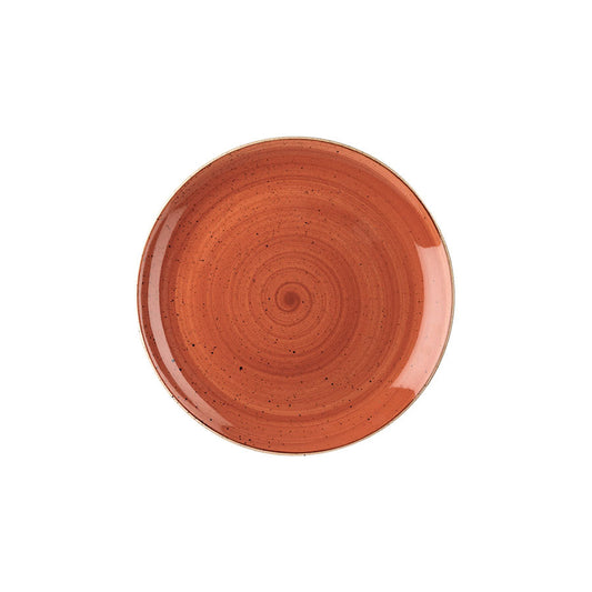 Churchill Stonecast Vitrified Porcelain Spiced Orange Round Coupe Plate 21.7cm Pack of 12