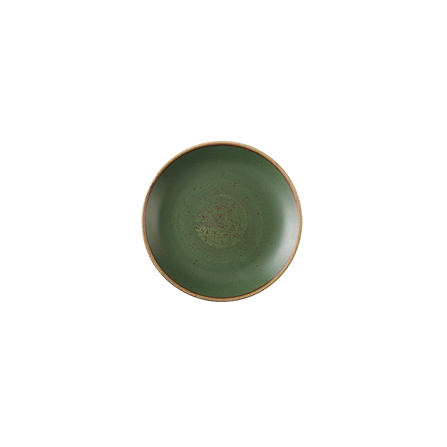 Churchill Stonecast Vitrified Porcelain Sorrel Green Round Coupe Plate 16.5cm Pack of 12