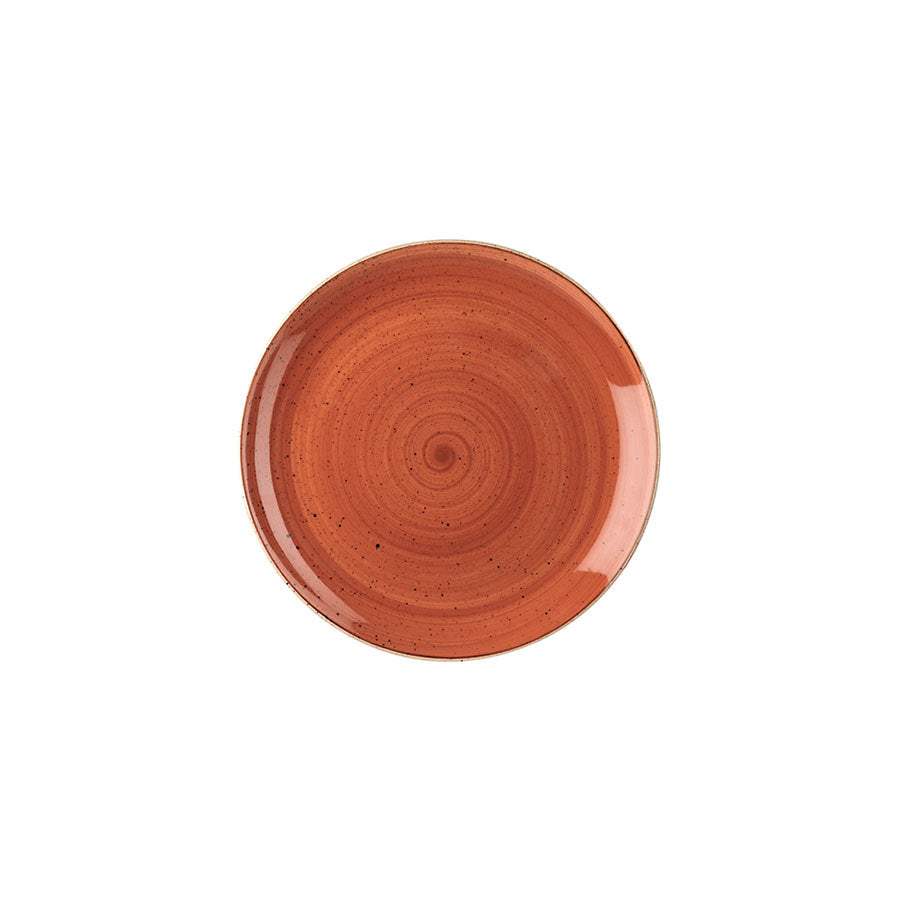 Churchill Stonecast Vitrified Porcelain Spiced Orange Round Coupe Plate 16.5cm Pack of 12