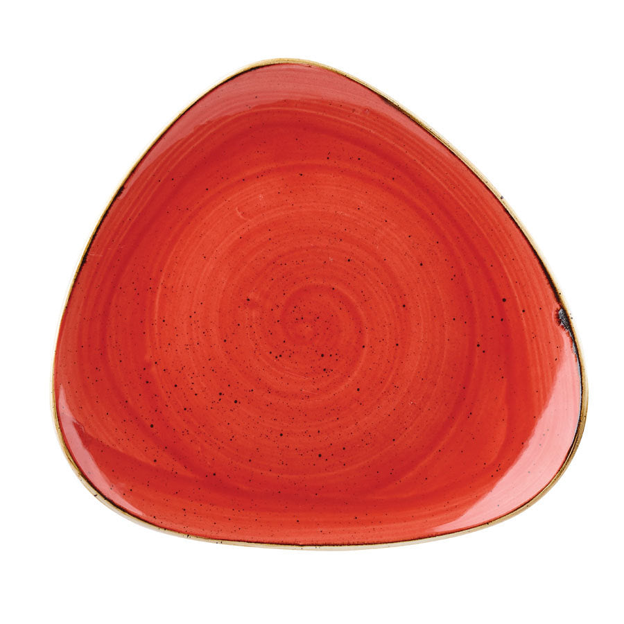 Churchill Stonecast Vitrified Porcelain Berry Red Triangular Plate 31.1cm Pack of 6