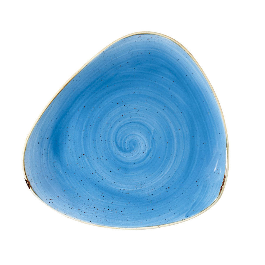 Churchill Stonecast Vitrified Porcelain Cornflower Blue Triangular Plate 26.5cm Pack of 12