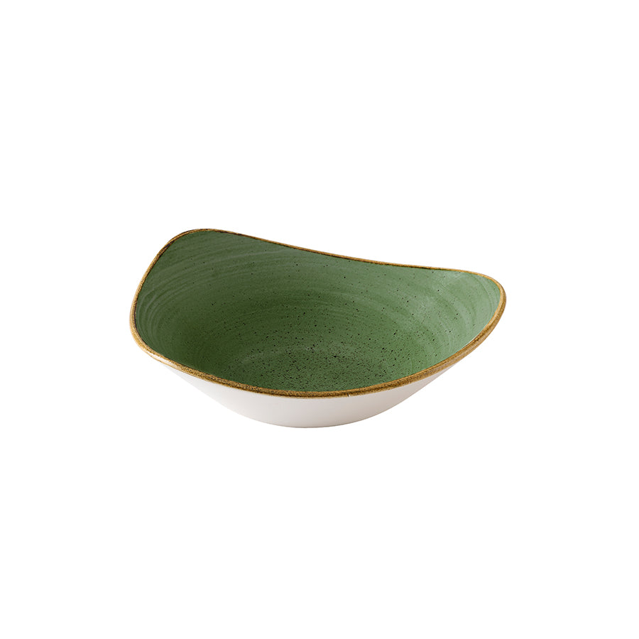 Churchill Stonecast Vitrified Porcelain Sorrel Green Triangle Lotus Plate 22.9cm Pack of 12