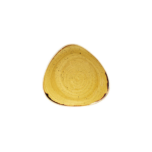 Churchill Stonecast Vitrified Porcelain Mustard Seed Yellow Triangular Plate 19.2cm Pack of 12