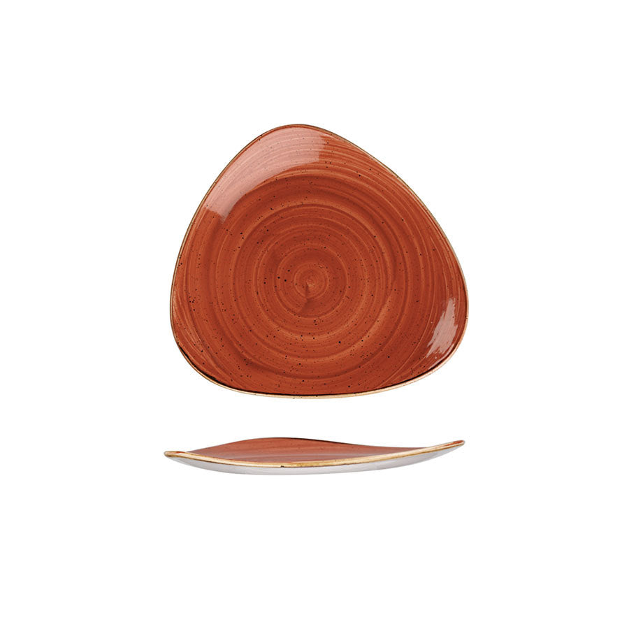 Churchill Stonecast Vitrified Porcelain Spiced Orange Triangular Plate 19.2cm Pack of 12