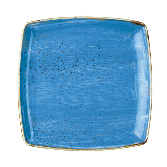 Churchill Stonecast Vitrified Porcelain Cornflower Blue Deep Square Plate 26.8cm Pack of 6