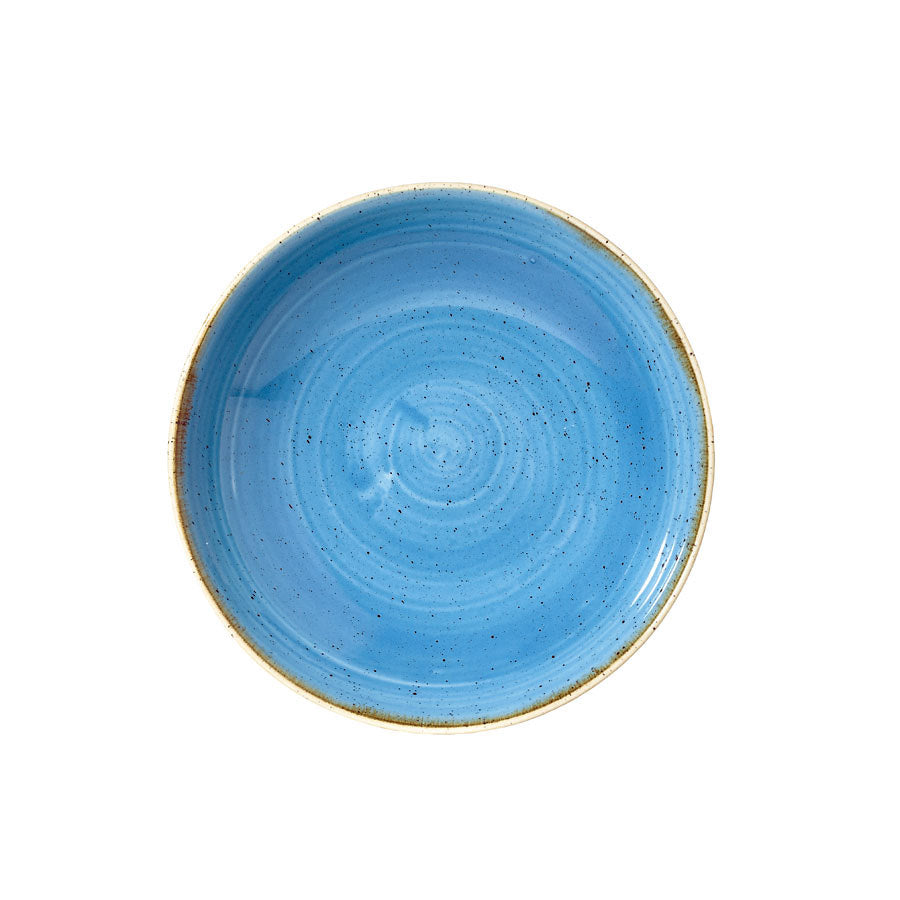 Churchill Stonecast Vitrified Porcelain Cornflower Blue Round Coupe Bowl 24.8cm 113.6cl 40oz Pack of 12