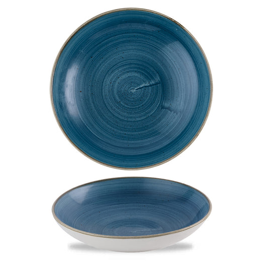 Churchill Stonecast Vitrified Porcelain Java Blue Round Coupe Pasta Bowl 24.8cm 40oz Pack of 12