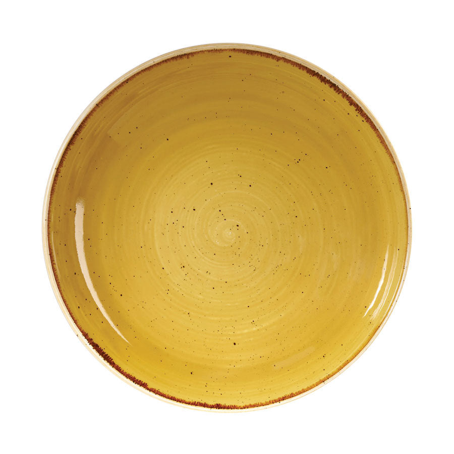 Churchill Stonecast Vitrified Porcelain Mustard Seed Yellow Round Coupe Bowl 24.8cm 113.6cl Pack of 12