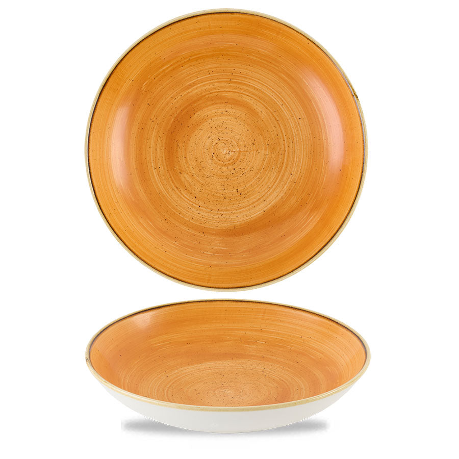 Churchill Stonecast Vitrified Porcelain Tangerine Round Coupe Bowl 24.8cm Pack of 12