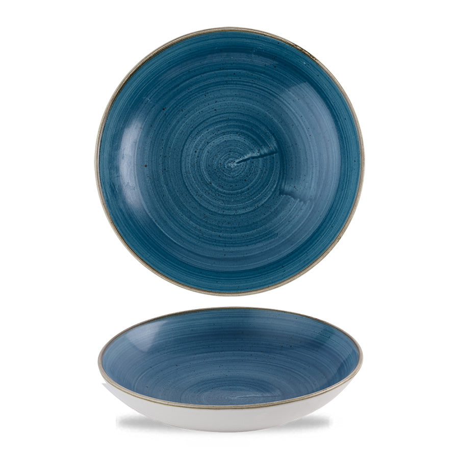 Churchill Stonecast Vitrified Porcelain Java Blue Round Coupe Bowl 18.2cm 15oz Pack of 12