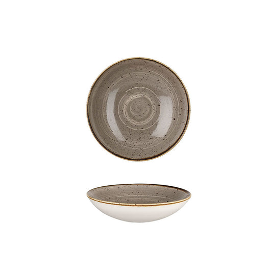 Churchill Stonecast Vitrified Porcelain Peppercorn Grey Small Coupe Bowl 18.2cm 42.6cl 15oz Pack of 12