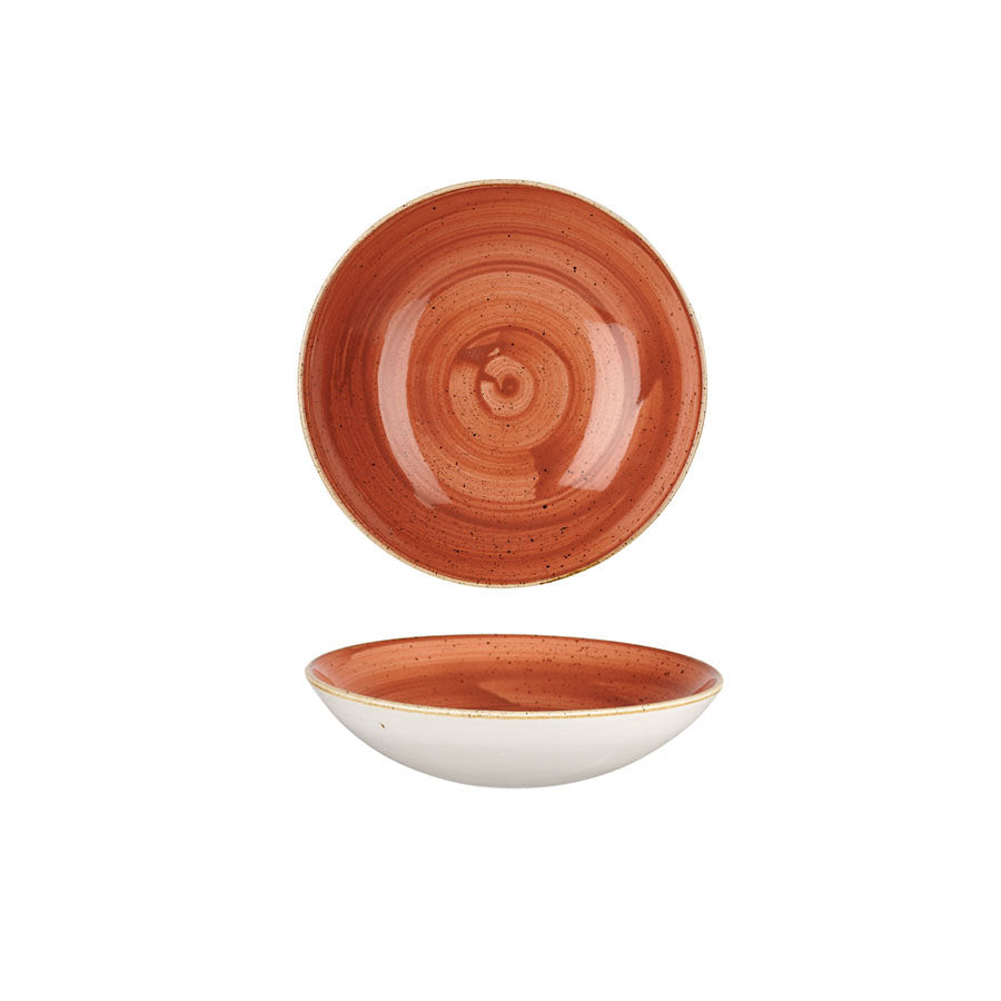 Churchill Stonecast Vitrified Porcelain Spiced Orange Small Coupe Bowl 18.2cm 42.6cl 15oz Pack of 12