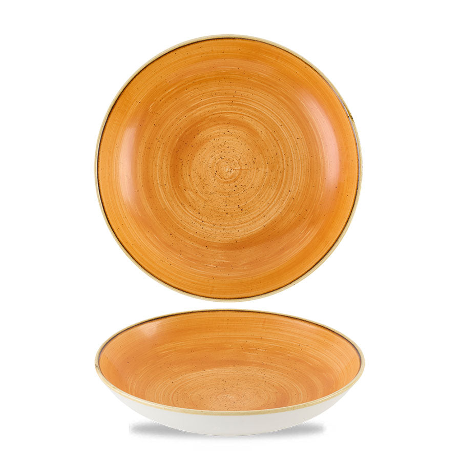 Churchill Stonecast Vitrified Porcelain Tangerine Round Coupe Bowl 18.2cm Pack of 12