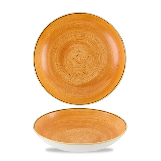 Churchill Stonecast Vitrified Porcelain Tangerine Round Coupe Bowl 18.2cm Pack of 12