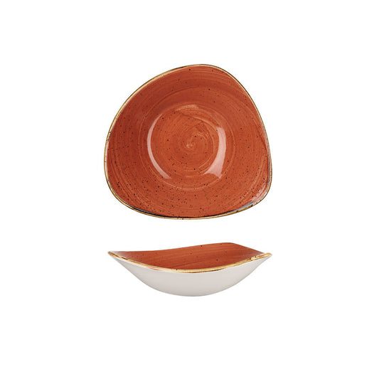 Churchill Stonecast Vitrified Porcelain Spiced Orange Triangular Bowl 18.5cm 37cl 13oz Pack of 12