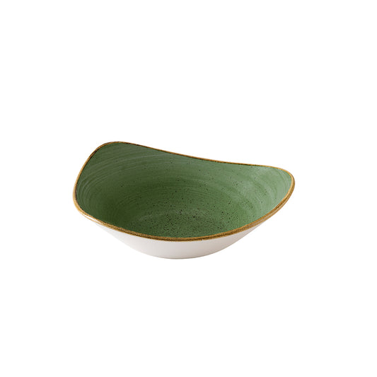 Churchill Stonecast Vitrified Porcelain Sorrel Green Triangle Lotus Bowl 15.3cm Pack of 12