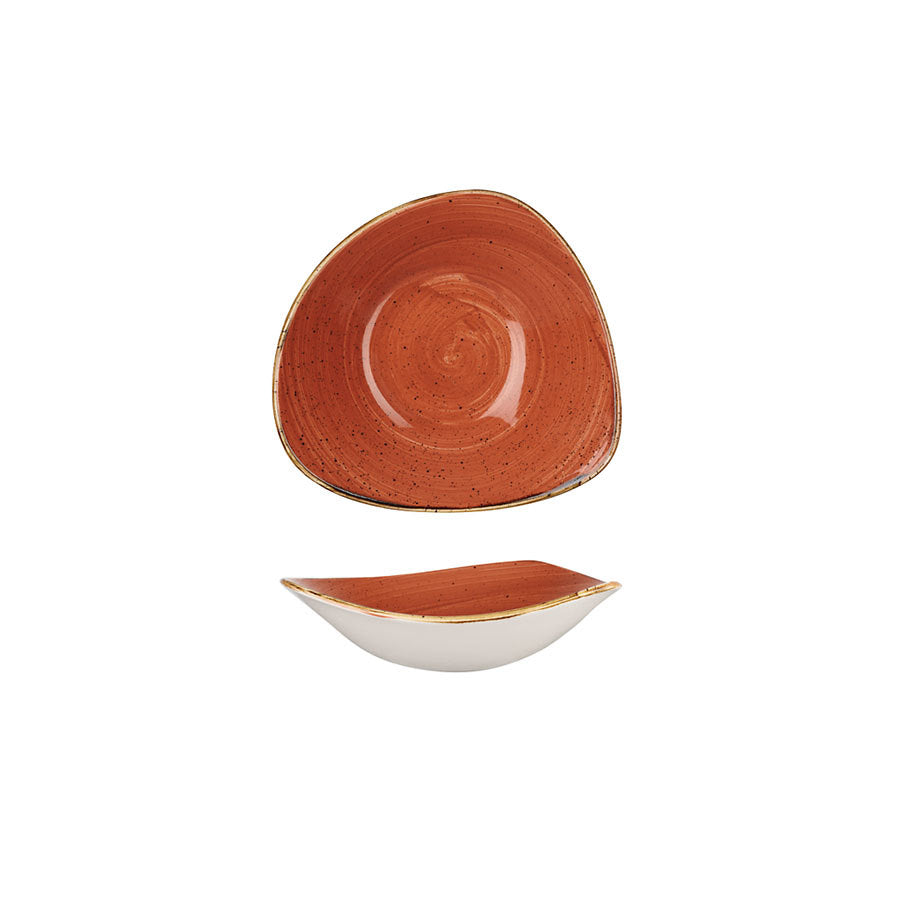 Churchill Stonecast Vitrified Porcelain Spiced Orange Triangular Bowl 15.3cm 26cl 9oz Pack of 12