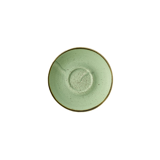 Churchill Stonecast Vitrified Porcelain Sage Green Cafe Cappuccino Saucer 6.25in Pack of 12