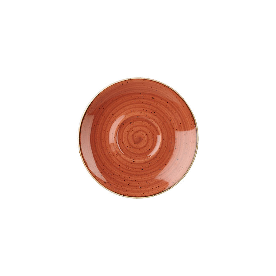 Churchill Stonecast Vitrified Porcelain Spiced Orange Round Cappuccino Saucer 15.6cm Pack of 12