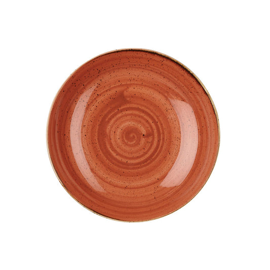 Churchill Stonecast Vitrified Porcelain Spiced Orange Round Coupe Bowl 31x4.4cm 240cl 84.5oz Pack of 6