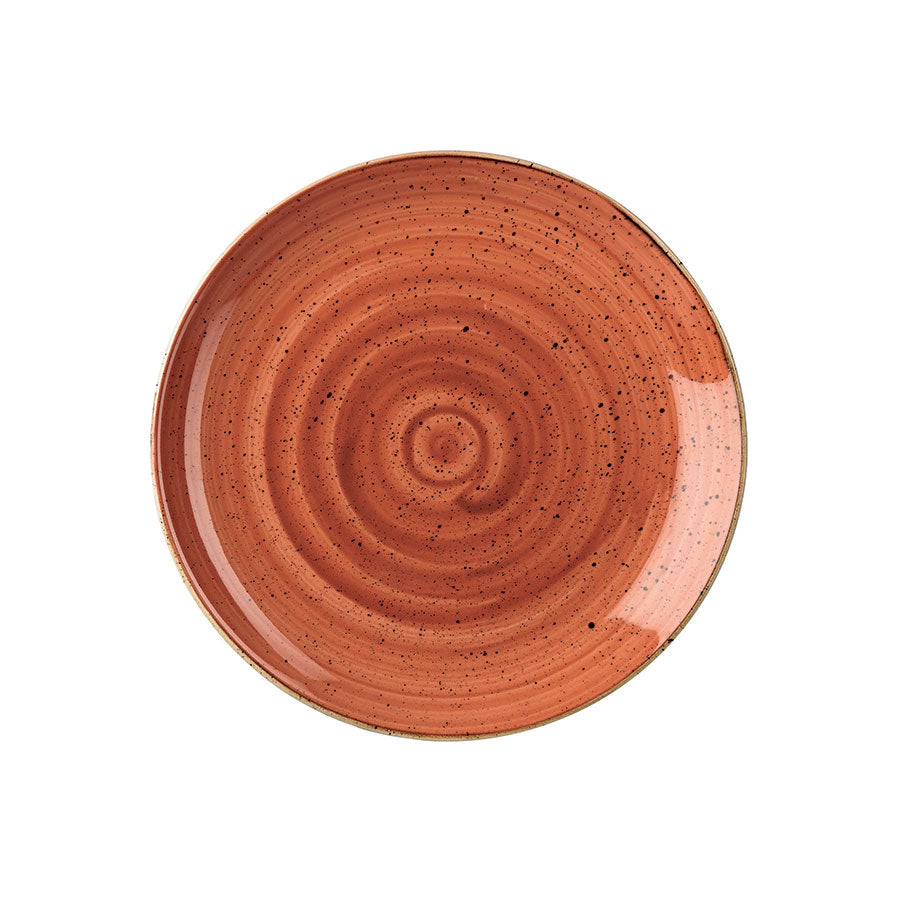 Churchill Stonecast Vitrified Porcelain Spiced Orange Round Coupe Plate 32.4cm Pack of 6