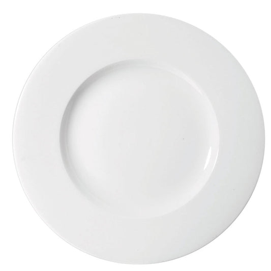 Churchill Profile Vitrified Porcelain White Round Wide Rim Plate 30.5cm Pack of 12