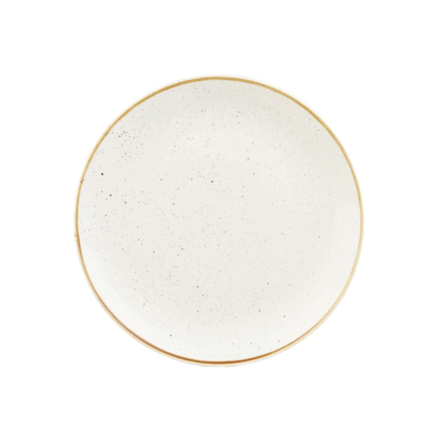 Churchill Stonecast Vitrified Porcelain Barley White Round Large Coupe Plate 32.4cm Pack of 6