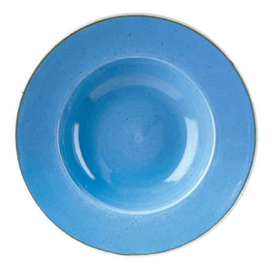 Churchill Stonecast Vitrified Porcelain Cornflower Blue Round Wide Rim Bowl 28cm 46.8cl Pack of 12