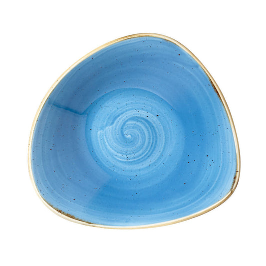 Churchill Stonecast Vitrified Porcelain Cornflower Blue Triangular Bowl 23.5cm 60cl 21.1oz Pack of 12