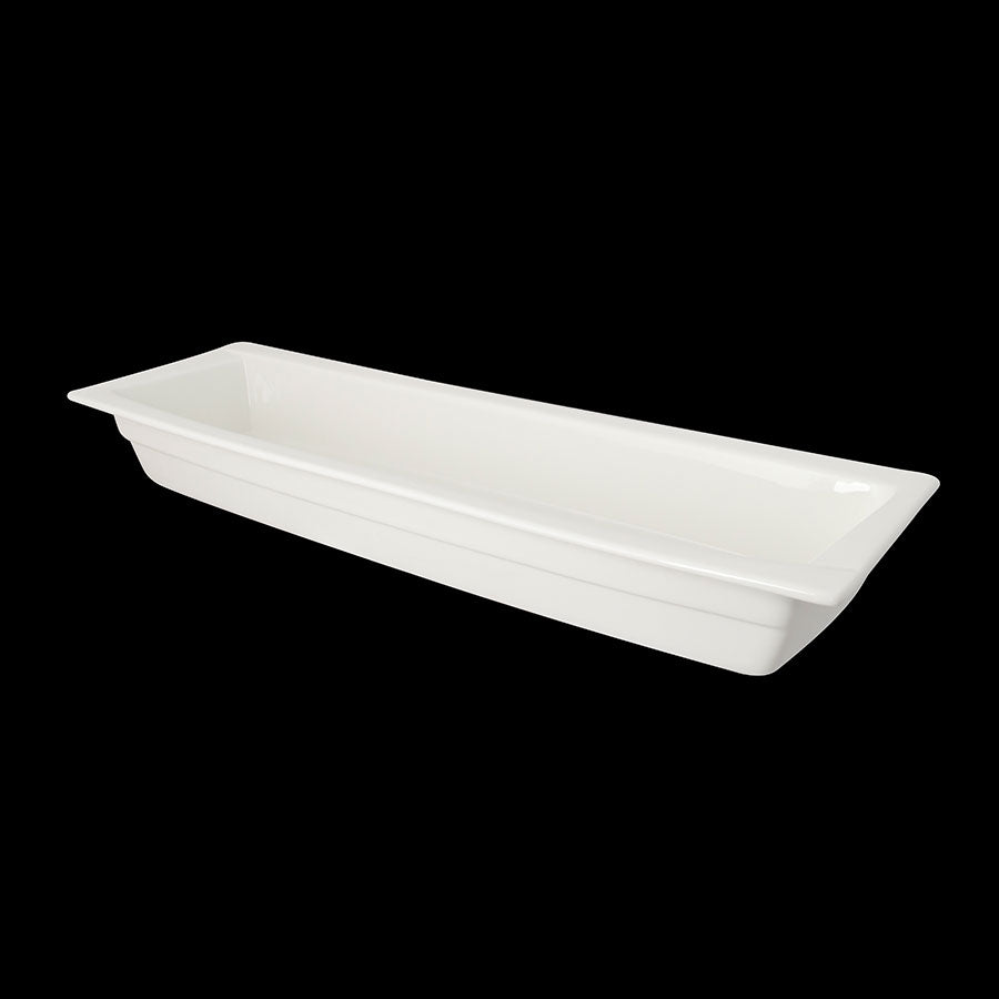 Crème Galerie Vitrified Porcelain White Gastronorm Dish 2/4 65mm Deep