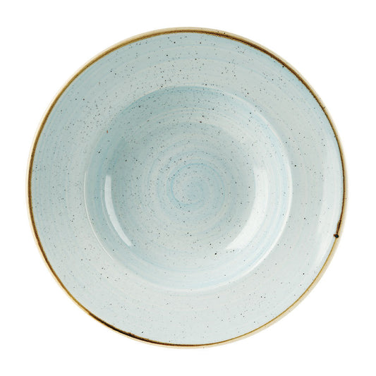 Churchill Stonecast Vitrified Porcelain Duck Egg Blue Round Wide Rim Bowl 28cm 46.8cl 16.5oz Pack of 12